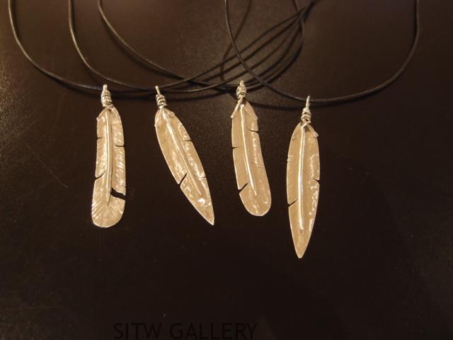sterling silver feather pendants