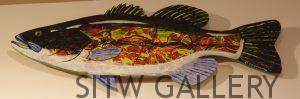 Bass Wall Plaque, acrylic on wood, Gary Sohrweid