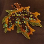 Fused Art Glass Maple Leaf Heidi Riha