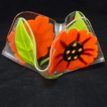 Art Fused Poppy Glass Bowl by Heidi Riha