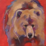 Blushing bear oil painting amy poor