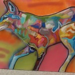 horizontal coyote acrylic painting leland holiday