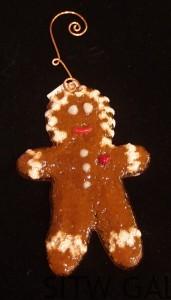 gingerbread man ornament fused art glass heidi riha
