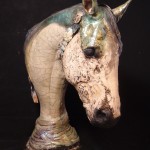 medicine hat xi horse stoneware sculpture tammy bality