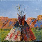 ma'eone red tipi oil painting jim hagstrom