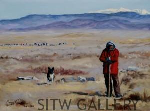 shepherd's watch oil painting margo petterson