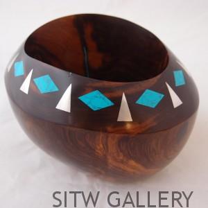 Ironwood Sterling Silver and Turquoise Bowl, by Larry Favorite