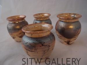 small raku HH pots, Lance Timco