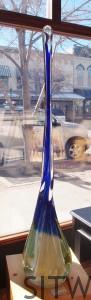 XXL Phosphate Blue/White Glass Sculpture, by Rollin Karg