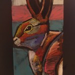 Rabbit Painting on Wood, acrylic, Leland Holiday