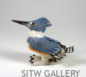 Kingfisher, female, ceramic, Paula Wenzl Bellacera