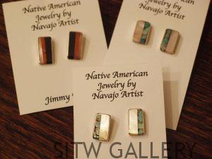 Inlay Post Earrings, by jimmy Poyer