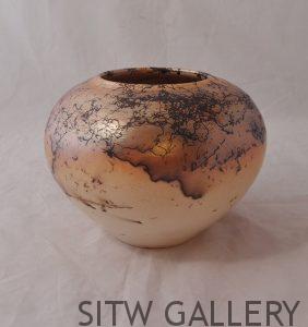 Round Horsehair Raku Jar, Lance Timco, LT1-443
