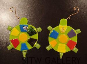 Turtle Fused Art Glass Ornaments, Heidi Riha, HR1-338