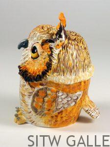 Small Horned Owl, Paula Wenzl Bellacera, ceramic owl, PWB-33