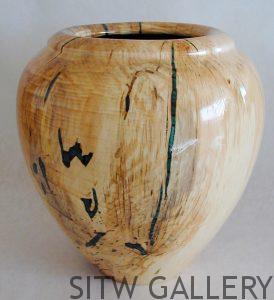 Spalted Aspen with Malachite and Carbon Black Inlay, Richard Fitzgerald, RF1-1051
