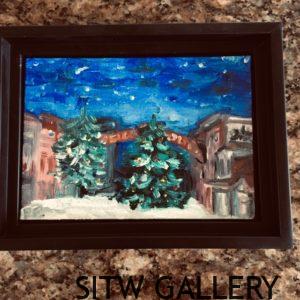 #1039 Golden Christas Dreams 5" x 7" Image- 6".5 x 8.5" framed $125.00