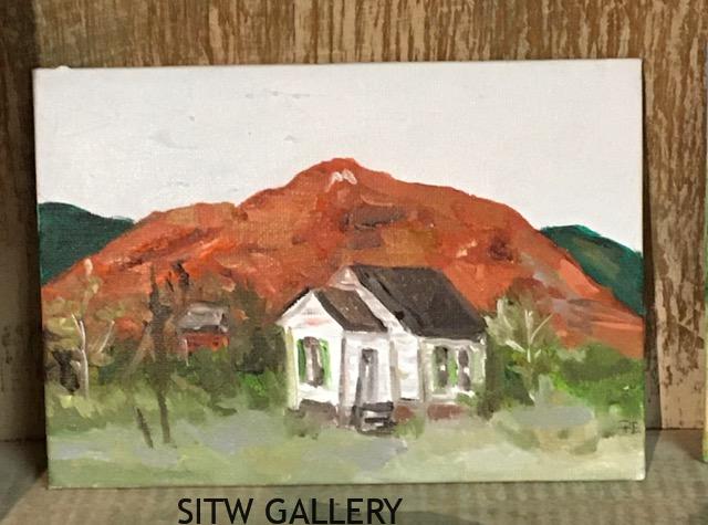 #1205 History Park School House 5" x 7" with acrylic stand $50.00
