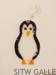 Penguin Fused Art Glass Ornament, by Heidi Riha, HR1-343