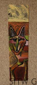 Animal Painting on Wood, coyote, TG2-Leland-279