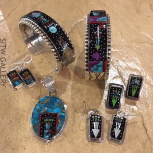 Slvania Apache Inlay Sterling Silver Jewelry