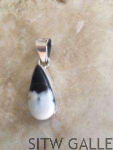 #144-3 White Buffalo & SS Pebdabt by Scott Skeets 3/4" x 3/8" $105.00