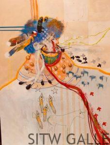 #JN1-335 Buffalo Hunter 40" x 30" Acrylic on Board $5400.00