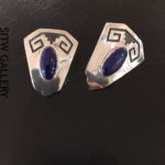 #056-CJDIGE17-18 1" h x 1" w Mary Teller Lapis Earrings $120.00