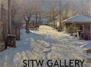 #NB1-45 The Blue Alley Oil  31x25 Overall framed $3800.00