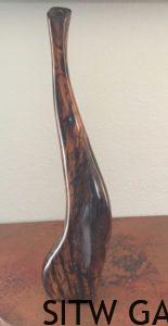 # 300 Ironwood Vase Turquoise Inlay 17" x 4" x 2.5" $250.00